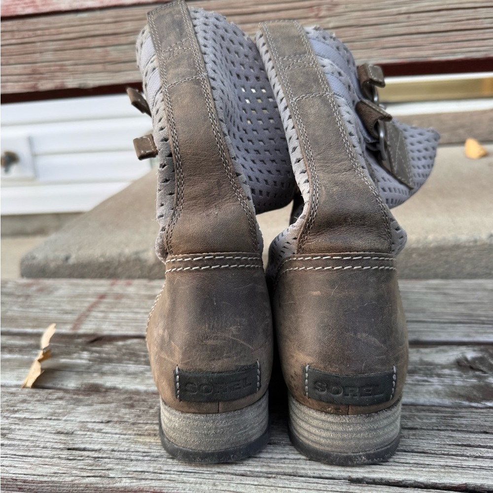 Sorel Women's Perforated Brown and Gray Boots - Picture 3 of 7